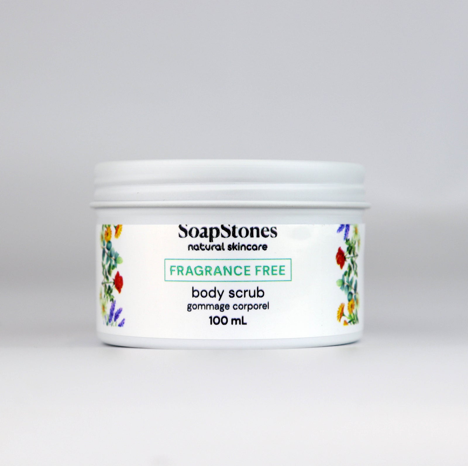 Fragrance Free Body Scrub, Unscented, Dead Sea Salt and Safflower Oil, 100mL or 200mL