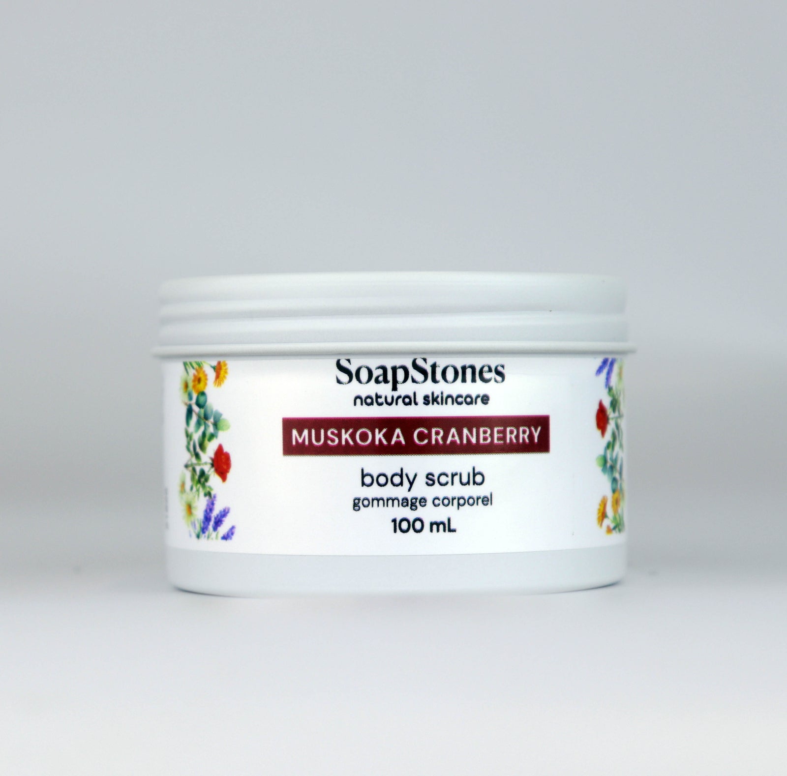 Muskoka Cranberry Body Scrub, Sweet Tart Cranberry with Real Cranberry Seeds, 100mL or 200mL
