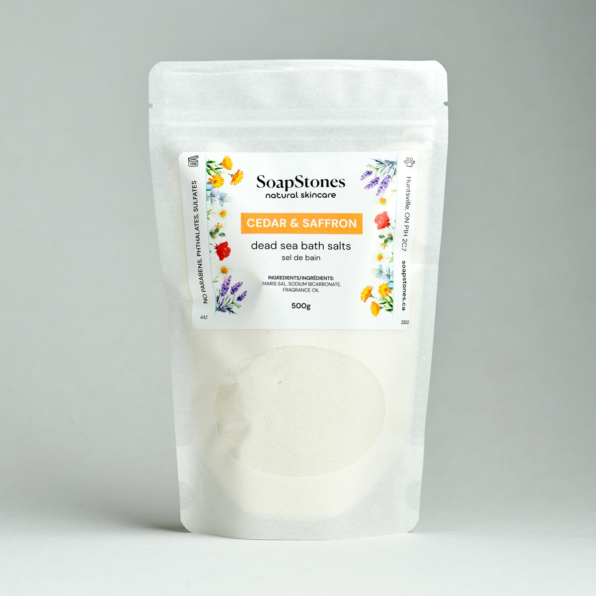 Cedar &amp; Saffron Dead Sea Bath Salt - Soapstones Natural Skincare