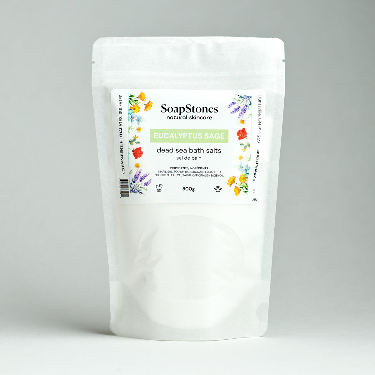 Eucalyptus Sage Dead Sea Bath Salt 200g - Soapstones Natural Skincare