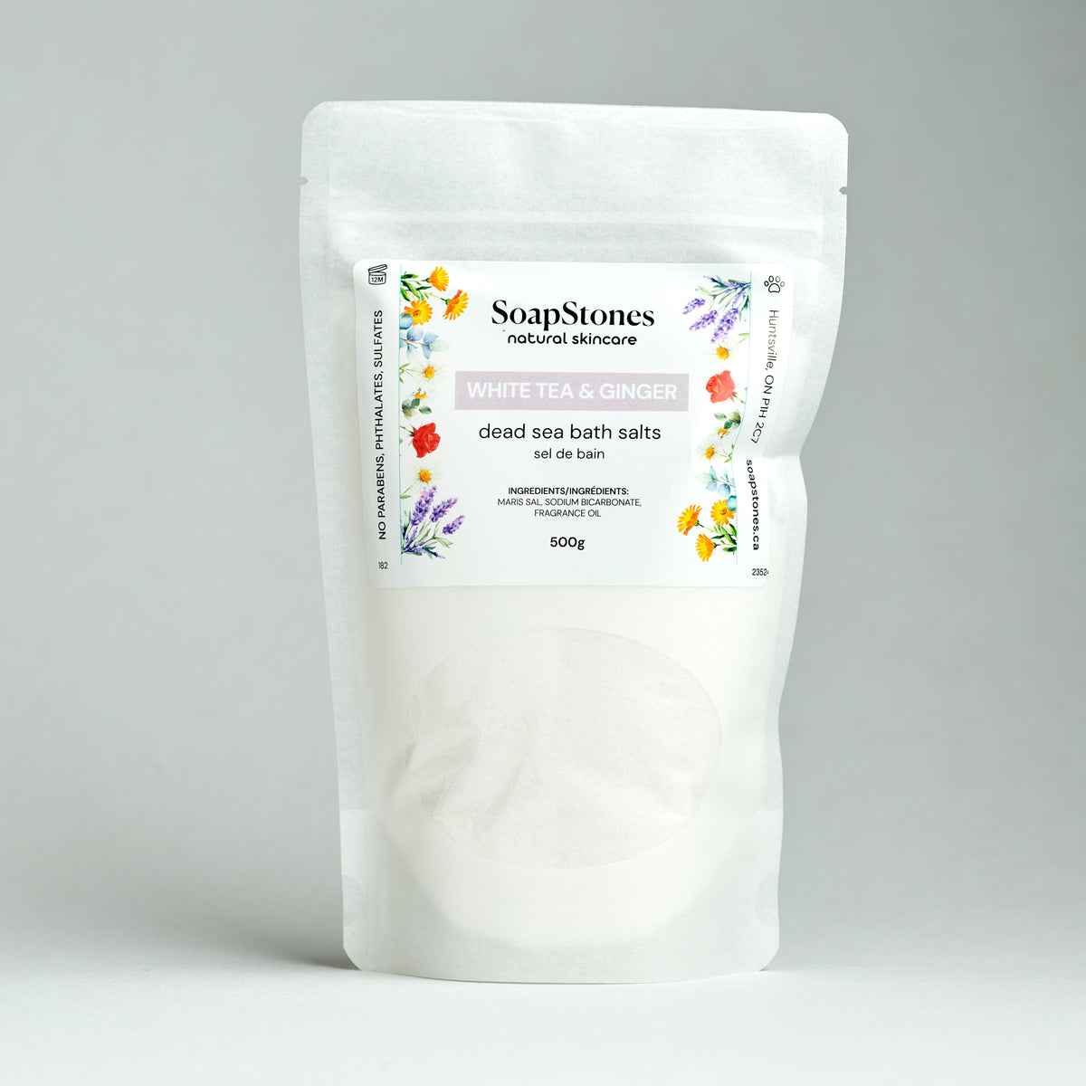 White Tea &amp; Ginger Dead Sea Bath Salt - Soapstones Natural Skincare