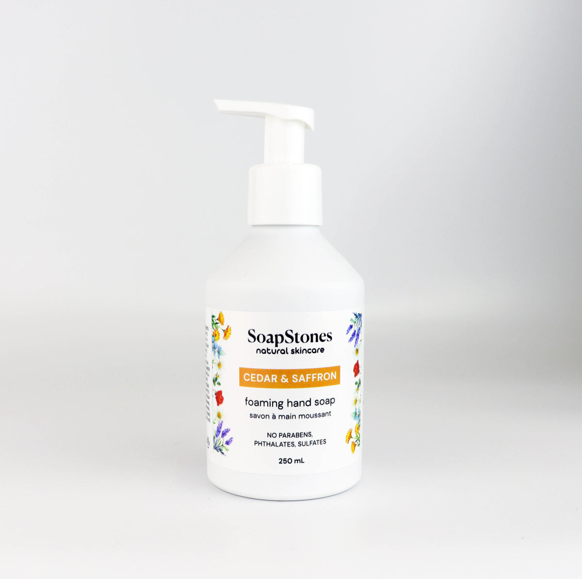 Cedar &amp; Saffron Foaming Hand Soap Aluminum - Soapstones Natural Skincare