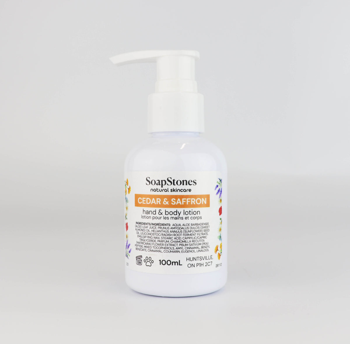 Cedar &amp; Saffron Hand and Body Lotion - Soapstones Natural Skincare