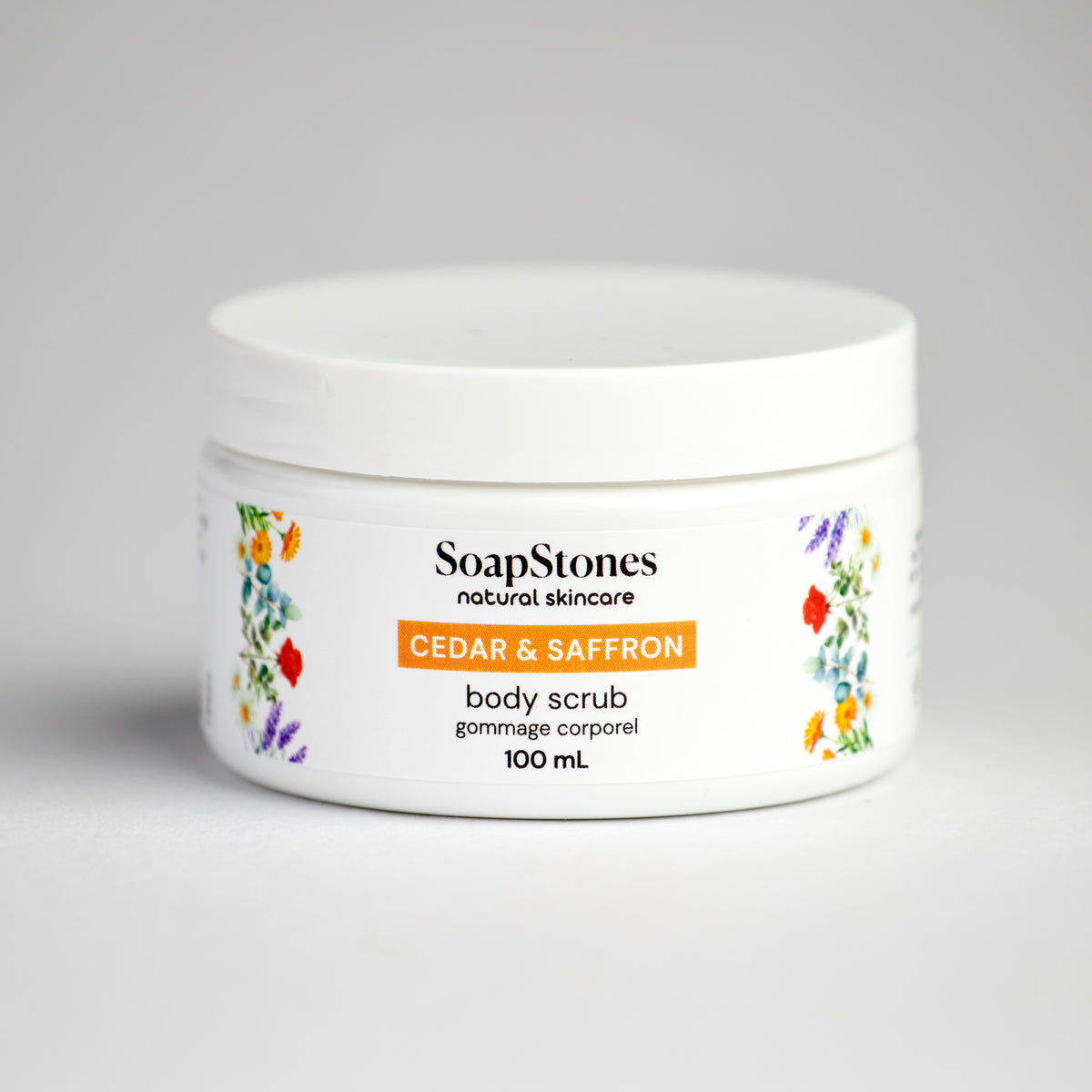 Cedar &amp; Saffron Body Scrub - Soapstones Natural Skincare
