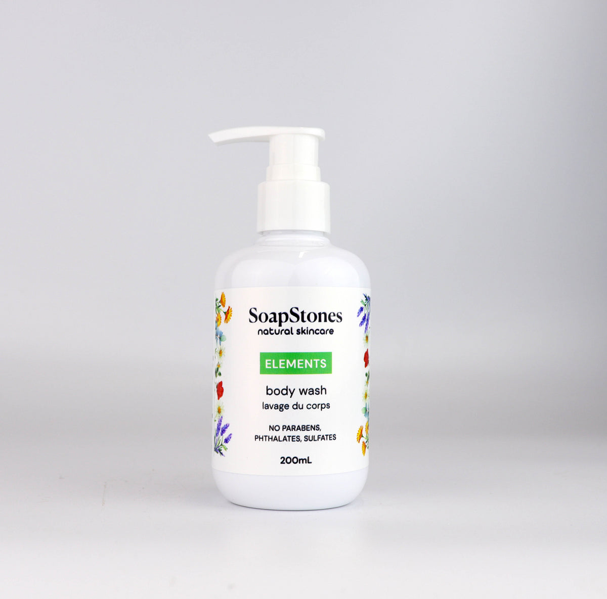 Elements Body Wash, Rosemary, Peppermint and Lime, 200mL - Soapstones Natural Skincare