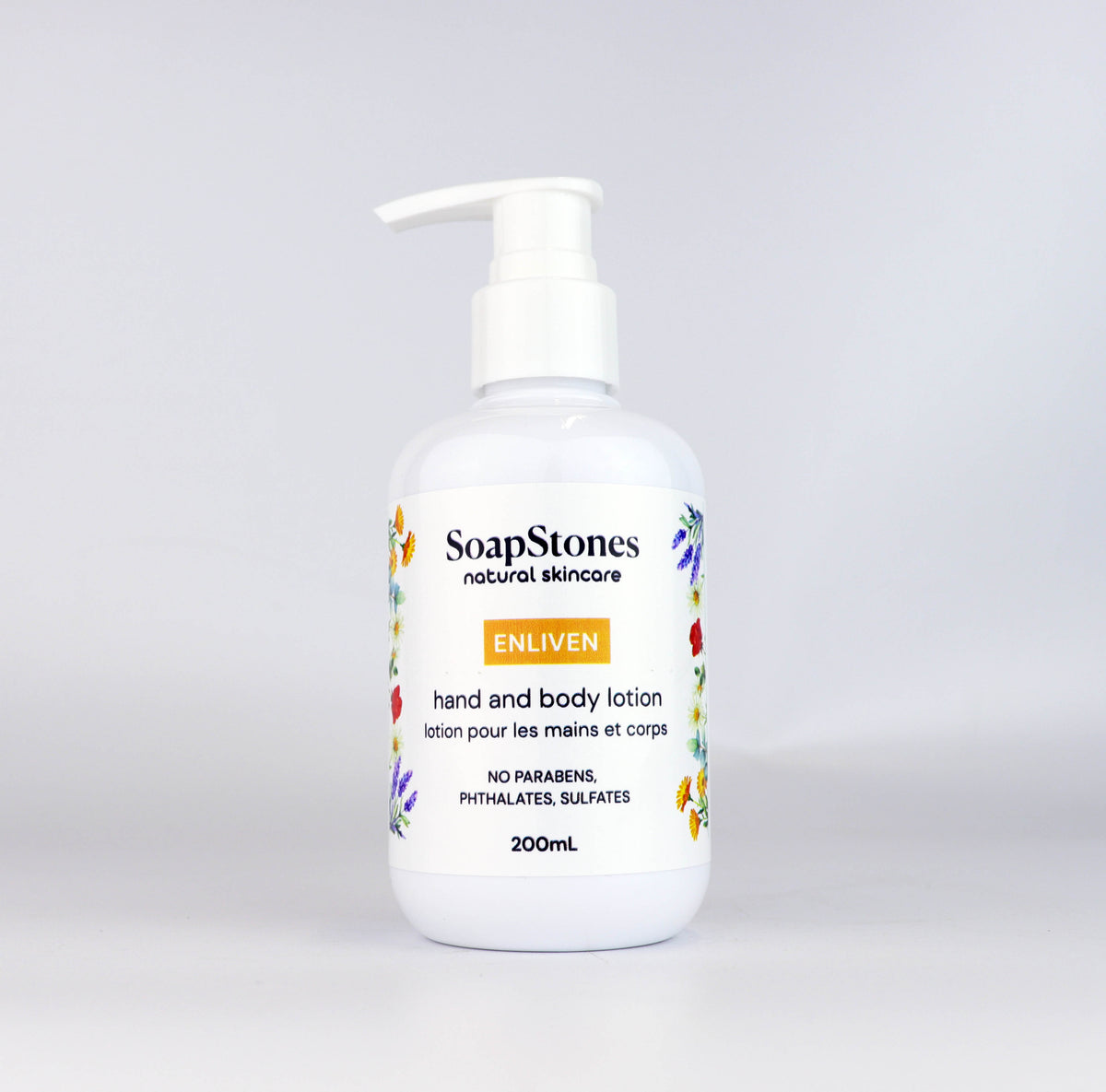 Enliven Hand and Body Lotion, Grapefruit, Orange and Lemongrass, 100ml and 200ml - Soapstones Natural Skincare