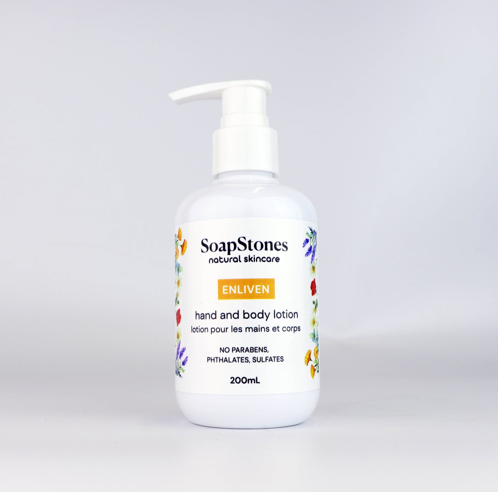 Enliven Hand and Body Lotion, Grapefruit, Orange and Lemongrass, 100ml and 200ml - Soapstones Natural Skincare