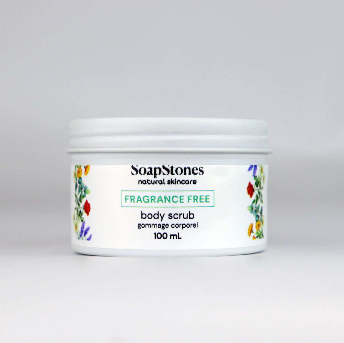 Fragrance Free Body Scrub, Unscented, Dead Sea Salt and Safflower Oil, 100mL or 200mL