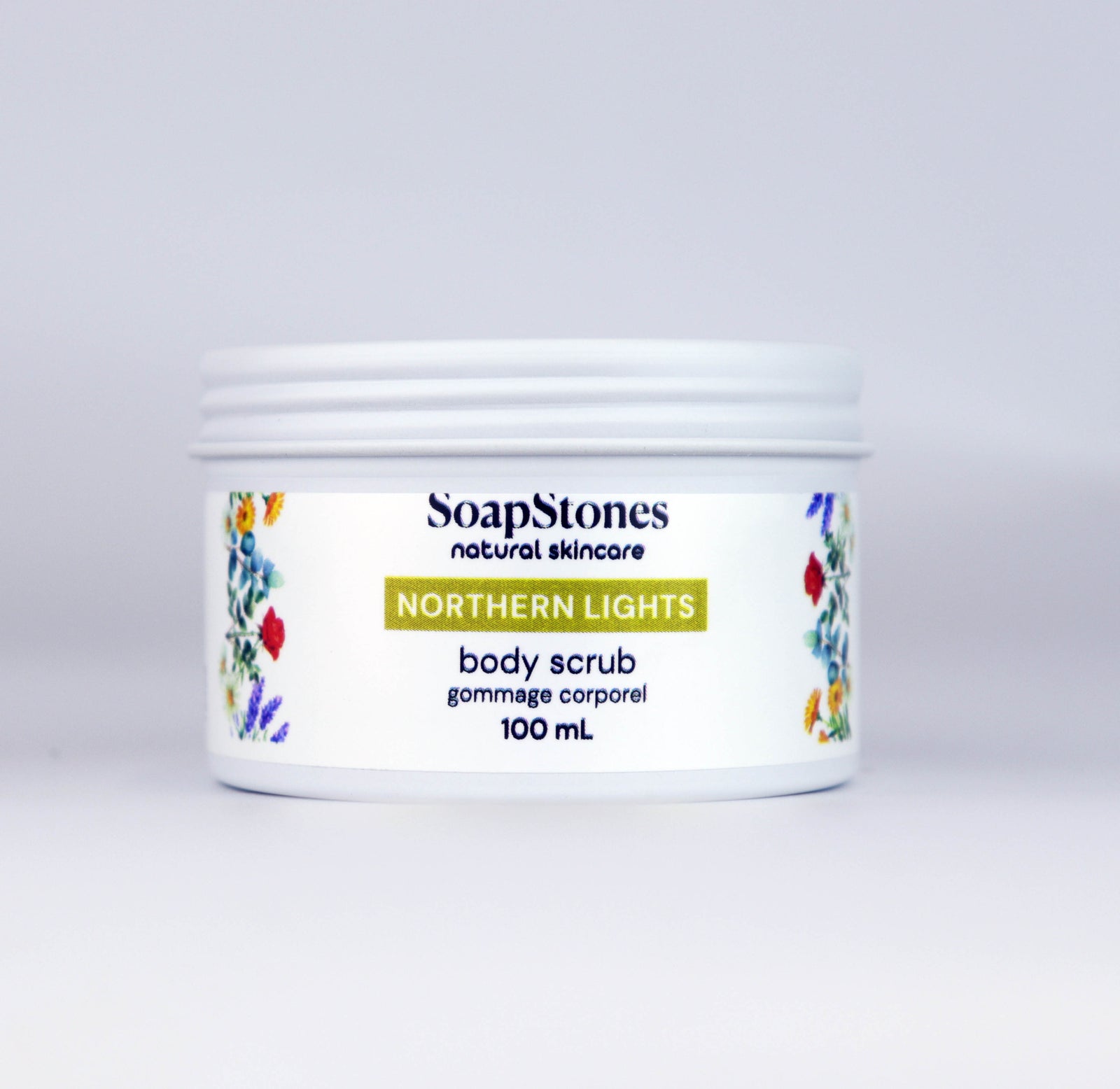 Northern Lights Body Scrub, Patchouli, Lemongrass and Bergamot, 100mL or 200mL