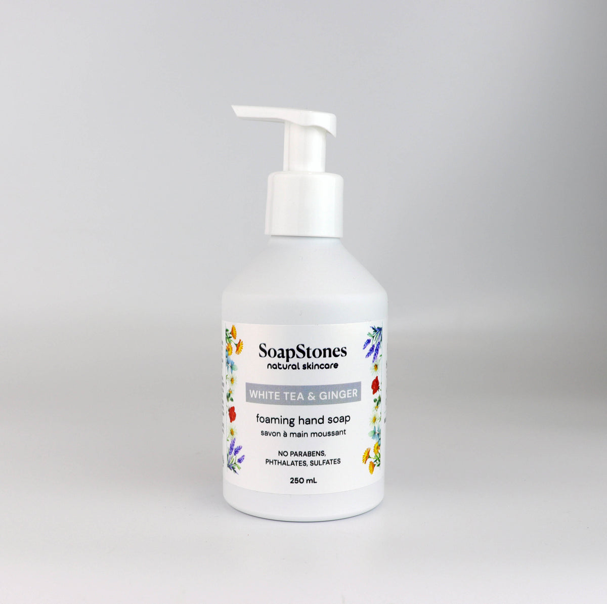 White Tea &amp; Ginger Foaming Hand Soap Aluminum - Soapstones Natural Skincare