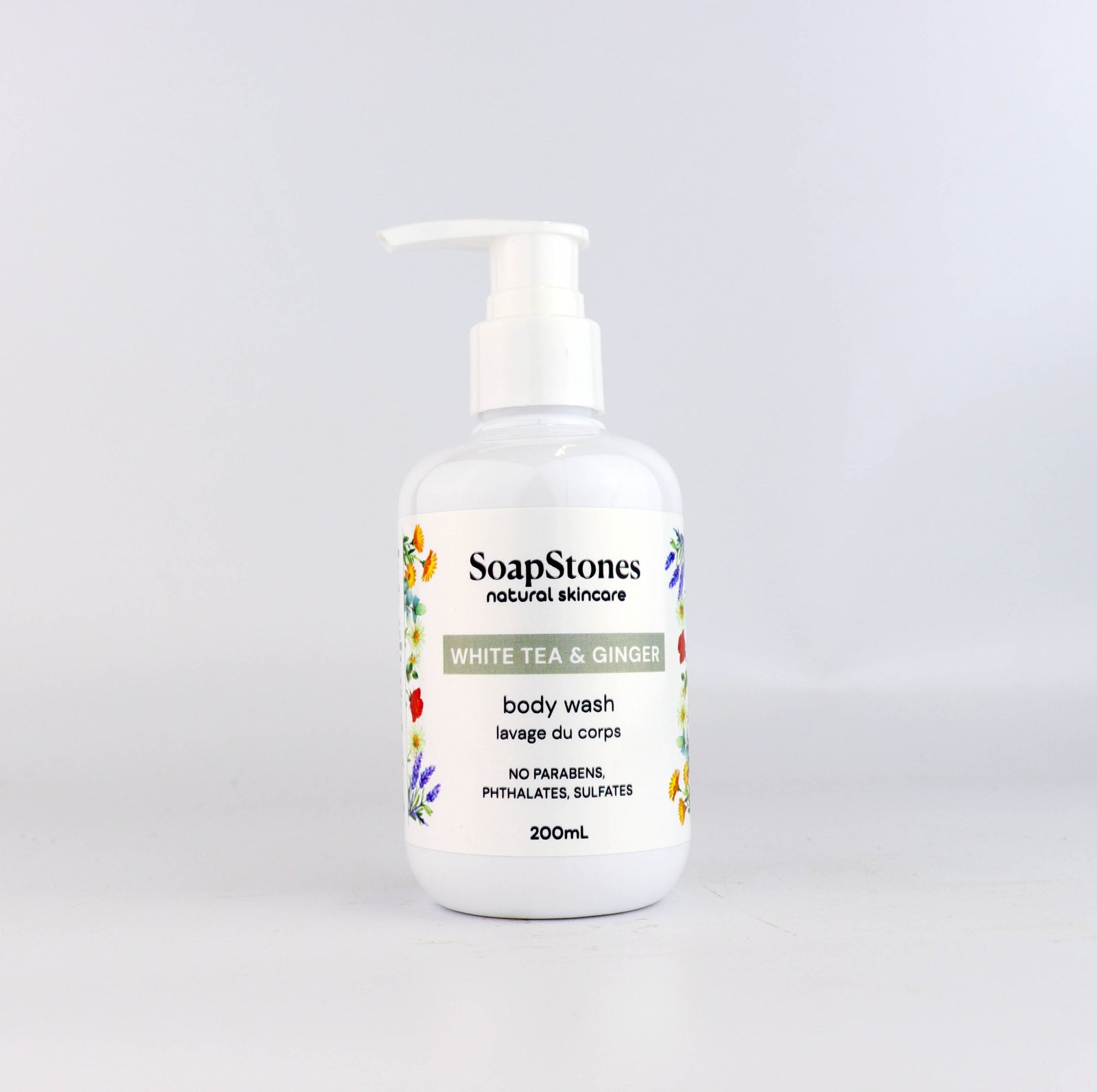 White Tea and Ginger Body Wash, Floral Tea with a Ginger Twist, 200mL
