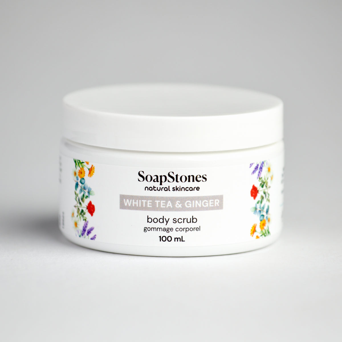 White Tea &amp; Ginger Body Scrub - Soapstones Natural Skincare